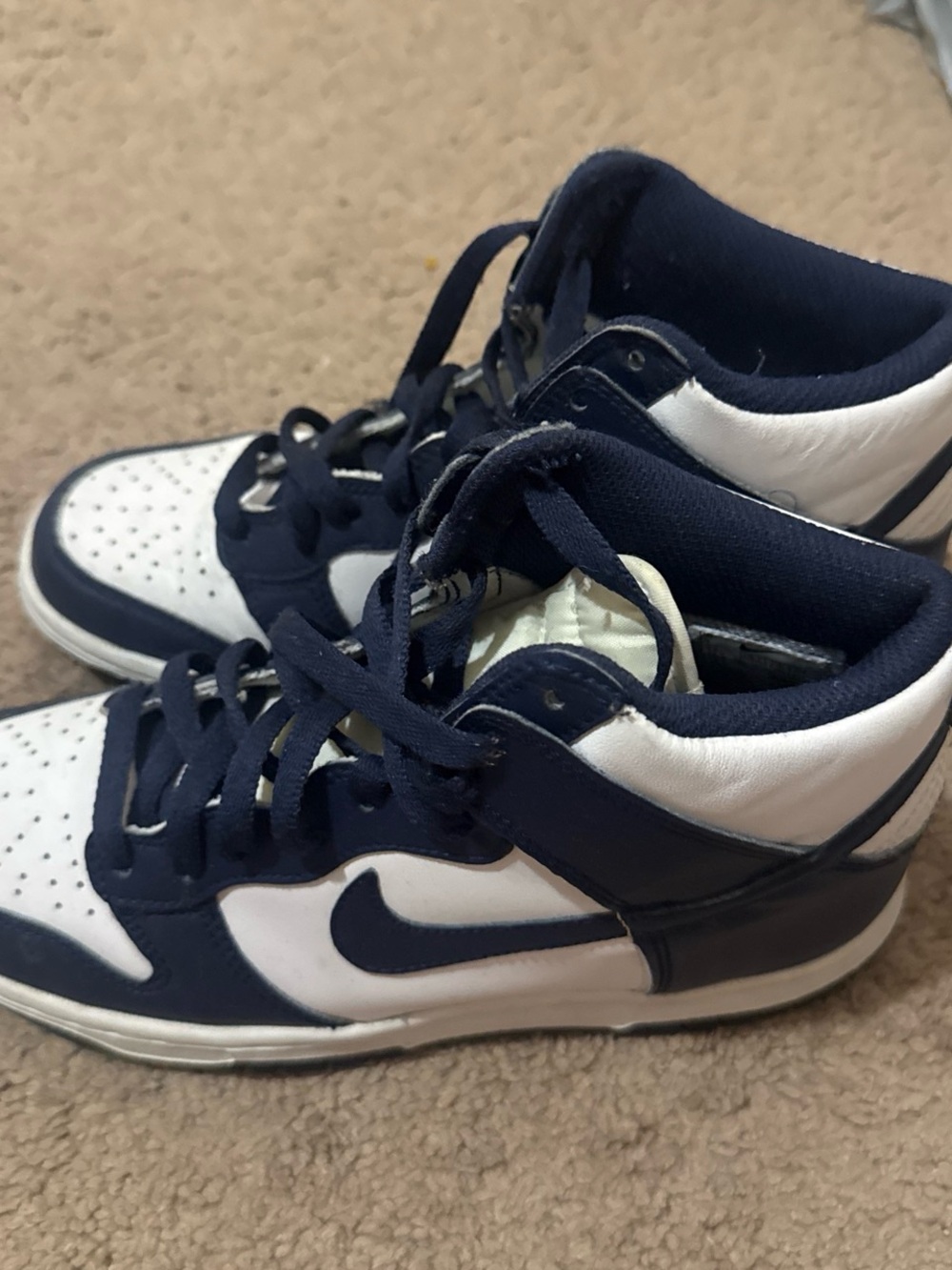 Nike Women's Mid-Top Sneakers in White and Navy